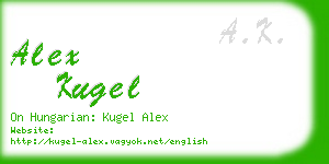 alex kugel business card